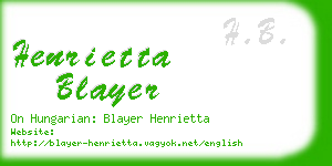 henrietta blayer business card